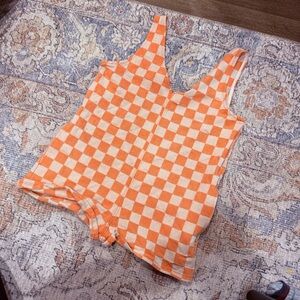 Nasty Gal Peaches and Cream Checkered Romper